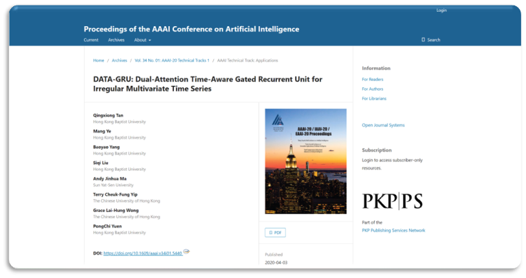 DATA-GRU: Dual-Attention Time-Aware Gated Recurrent Unit for Irregular Multivariate Time Series logo